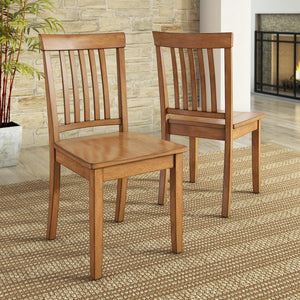 Oneill Solid Rubberwood Mission Slat Back Dining Chair Set for Farmhouse Kitchens