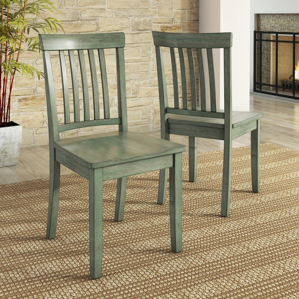 Oneill Solid Rubberwood Mission Slat Back Dining Chair Set for Farmhouse Kitchens