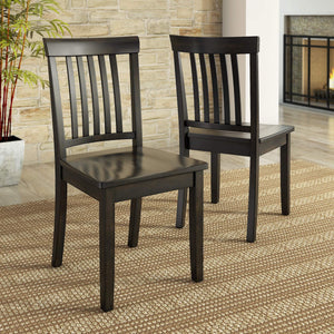 Oneill Solid Rubberwood Mission Slat Back Dining Chair Set for Farmhouse Kitchens