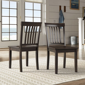 Oneill Solid Rubberwood Mission Slat Back Dining Chair Set for Farmhouse Kitchens