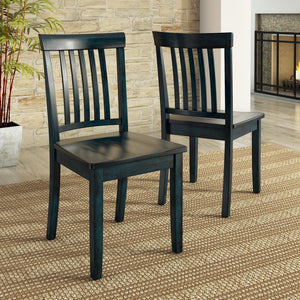 Oneill Solid Rubberwood Mission Slat Back Dining Chair Set for Farmhouse Kitchens