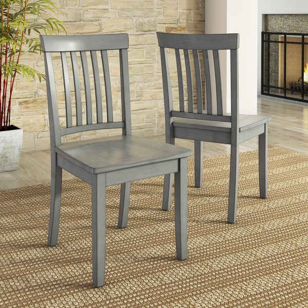 Oneill Solid Rubberwood Mission Slat Back Dining Chair Set for Farmhouse Kitchens