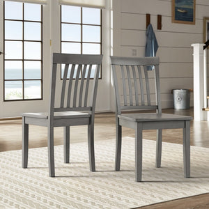 Oneill Solid Rubberwood Mission Slat Back Dining Chair Set for Farmhouse Kitchens