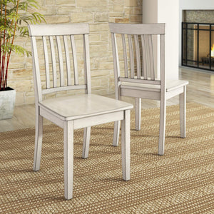 Oneill Solid Rubberwood Mission Slat Back Dining Chair Set for Farmhouse Kitchens