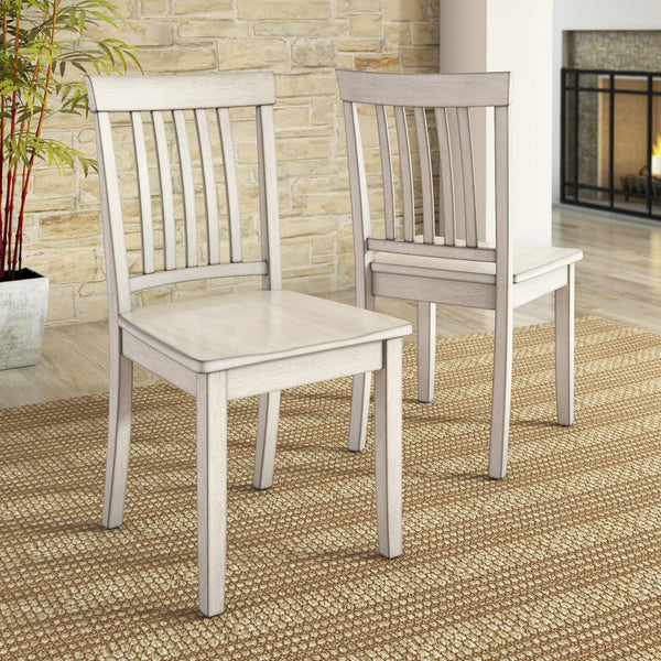 Oneill Solid Rubberwood Mission Slat Back Dining Chair Set for Farmhouse Kitchens