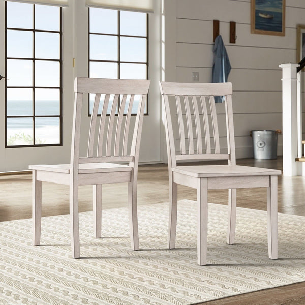 Oneill Solid Rubberwood Mission Slat Back Dining Chair Set for Farmhouse Kitchens