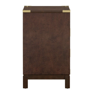 Delacour 3 Drawer Nightstand Poplar Wood Gold Pulls Soft Close Bedroom Storage
