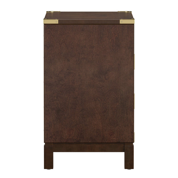 Delacour 3 Drawer Nightstand Poplar Wood Gold Pulls Soft Close Bedroom Storage