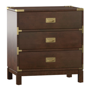 Delacour 3 Drawer Nightstand Poplar Wood Gold Pulls Soft Close Bedroom Storage