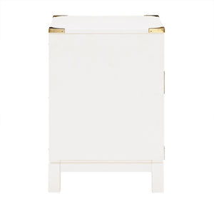 Delacour 3 Drawer Nightstand Poplar Wood Gold Pulls Soft Close Bedroom Storage