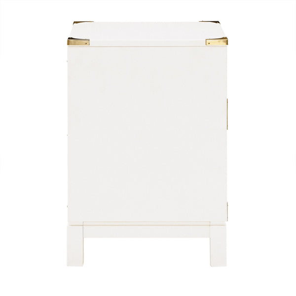 Delacour 3 Drawer Nightstand Poplar Wood Gold Pulls Soft Close Bedroom Storage