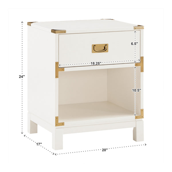 Delacour 3 Drawer Nightstand Poplar Wood Gold Pulls Soft Close Bedroom Storage