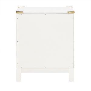 Delacour 3 Drawer Nightstand Poplar Wood Gold Pulls Soft Close Bedroom Storage
