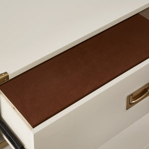 Delacour 3 Drawer Nightstand Poplar Wood Gold Pulls Soft Close Bedroom Storage