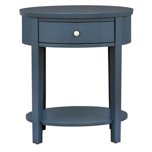 Christoff Rubberwood End Table with Drawer and Lower Shelf for Living Room