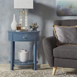 Christoff Rubberwood End Table with Drawer and Lower Shelf for Living Room
