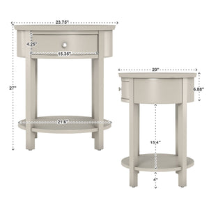 Christoff Rubberwood End Table with Drawer and Lower Shelf for Living Room