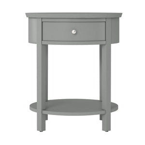 Christoff Rubberwood End Table with Drawer and Lower Shelf for Living Room