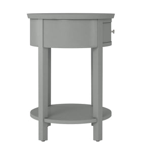 Christoff Rubberwood End Table with Drawer and Lower Shelf for Living Room