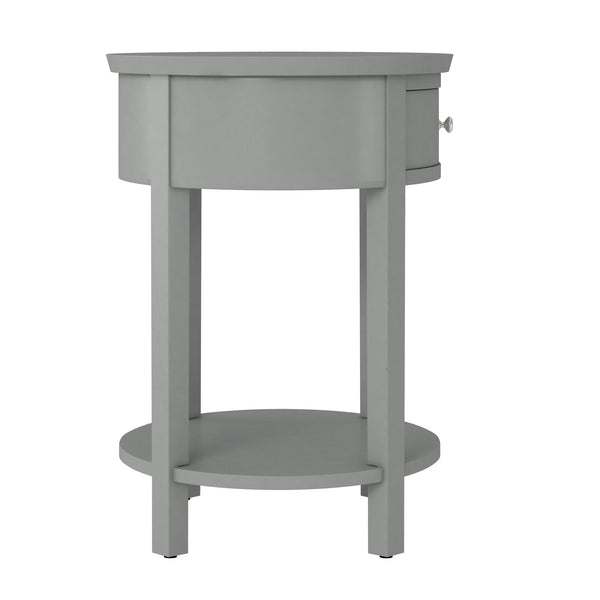 Christoff Rubberwood End Table with Drawer and Lower Shelf for Living Room