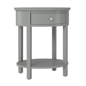 Christoff Rubberwood End Table with Drawer and Lower Shelf for Living Room