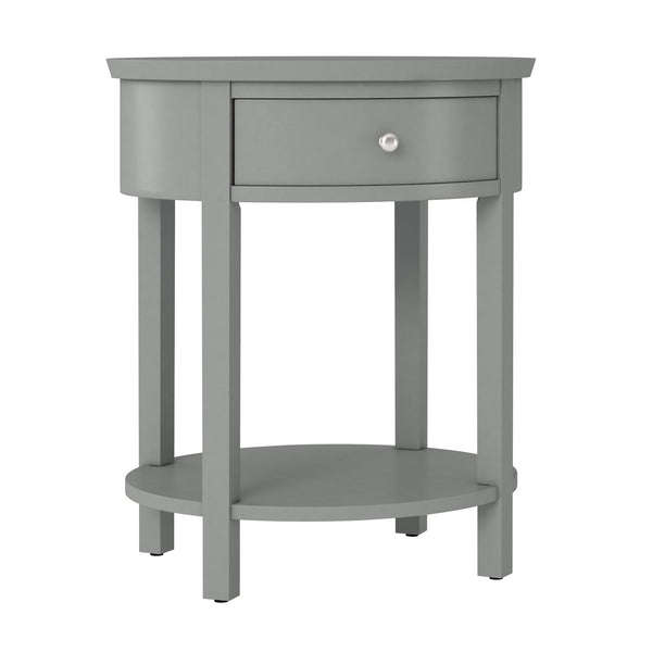 Christoff Rubberwood End Table with Drawer and Lower Shelf for Living Room