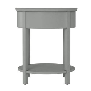 Christoff Rubberwood End Table with Drawer and Lower Shelf for Living Room