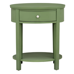 Homelegance Christoff Rubberwood End Table with Drawer and Lower Shelf for Living Room Meadow Green E565A-MDG