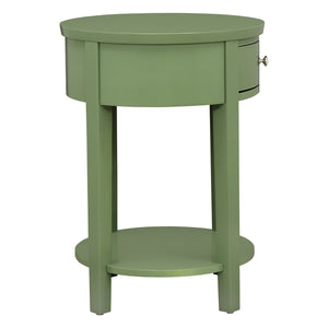 Christoff Rubberwood End Table with Drawer and Lower Shelf for Living Room