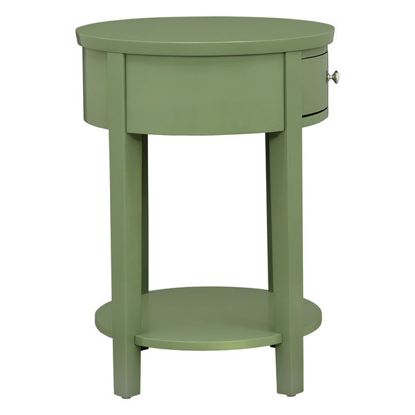Christoff Rubberwood End Table with Drawer and Lower Shelf for Living Room
