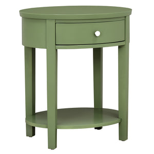 Christoff Rubberwood End Table with Drawer and Lower Shelf for Living Room