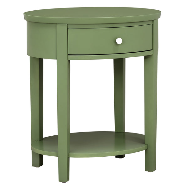Christoff Rubberwood End Table with Drawer and Lower Shelf for Living Room