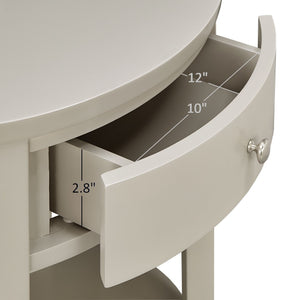 Christoff Rubberwood End Table with Drawer and Lower Shelf for Living Room