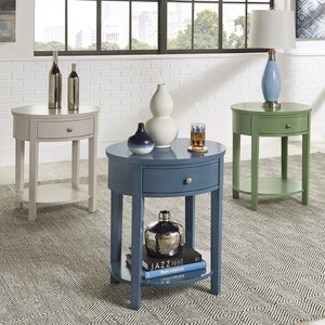 Christoff Rubberwood End Table with Drawer and Lower Shelf for Living Room