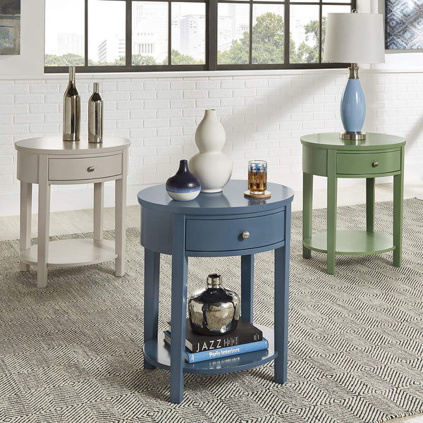 Christoff Rubberwood End Table with Drawer and Lower Shelf for Living Room