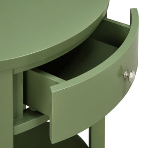 Christoff Rubberwood End Table with Drawer and Lower Shelf for Living Room