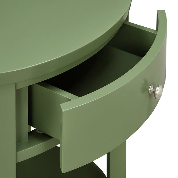 Christoff Rubberwood End Table with Drawer and Lower Shelf for Living Room