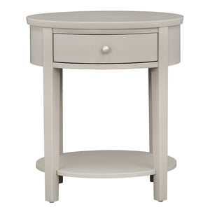 Christoff Rubberwood End Table with Drawer and Lower Shelf for Living Room