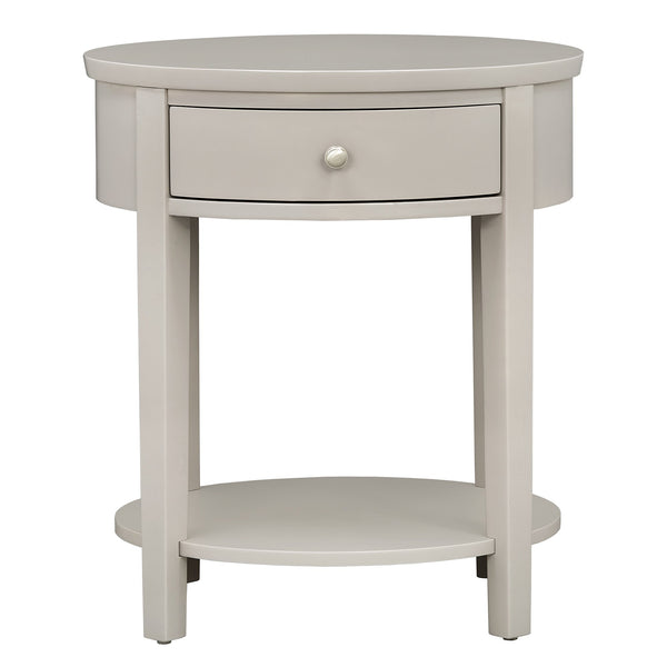 Christoff Rubberwood End Table with Drawer and Lower Shelf for Living Room