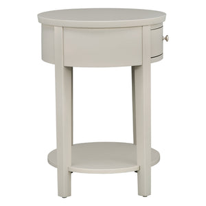 Christoff Rubberwood End Table with Drawer and Lower Shelf for Living Room