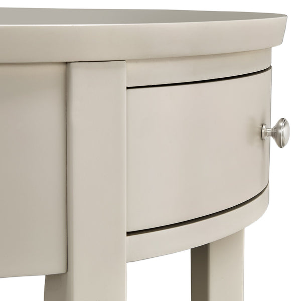Christoff Rubberwood End Table with Drawer and Lower Shelf for Living Room