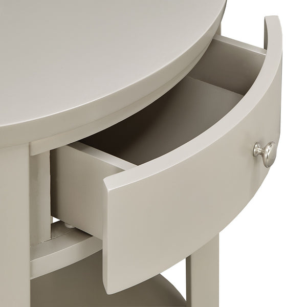 Christoff Rubberwood End Table with Drawer and Lower Shelf for Living Room