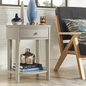 Christoff Rubberwood End Table with Drawer and Lower Shelf for Living Room