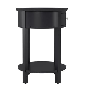 Christoff Rubberwood End Table with Drawer and Lower Shelf for Living Room