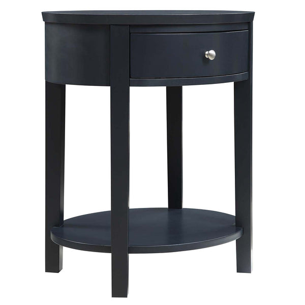 Christoff Rubberwood End Table with Drawer and Lower Shelf for Living Room
