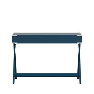 Isabel Writing Desk Solid Wood X-base Legs Dovetail Drawers Modern Home Office
