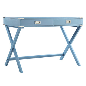 Isabel Writing Desk Solid Wood X-base Legs Dovetail Drawers Modern Home Office