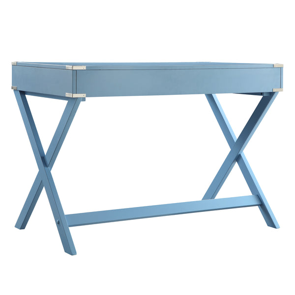 Isabel Writing Desk Solid Wood X-base Legs Dovetail Drawers Modern Home Office