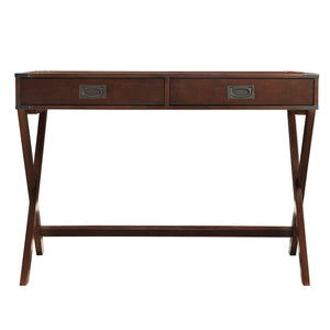 Isabel Writing Desk Solid Wood X-base Legs Dovetail Drawers Modern Home Office