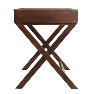 Isabel Writing Desk Solid Wood X-base Legs Dovetail Drawers Modern Home Office